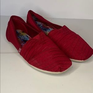 Bobs Urban Rose Sheer Red Flats Size 7